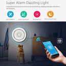 Tuya Smart Life WLAN-Sirenenalarm 100 dB Lautsprecher 18 Klingeltöne mit Blitzlichtalarm für Haus-Sicherheitssystem