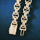 CUC Iced Out Byzantine Link Bracelet Cubic Zirconia Gold Color Men Hiphop Chain Fashion Rock Jewelry 13mm