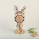 Newborn Wool Felt Fox Flower Bonnet Newborn Photography Props Baby Animal Floral Garden Hat Photo Shoot