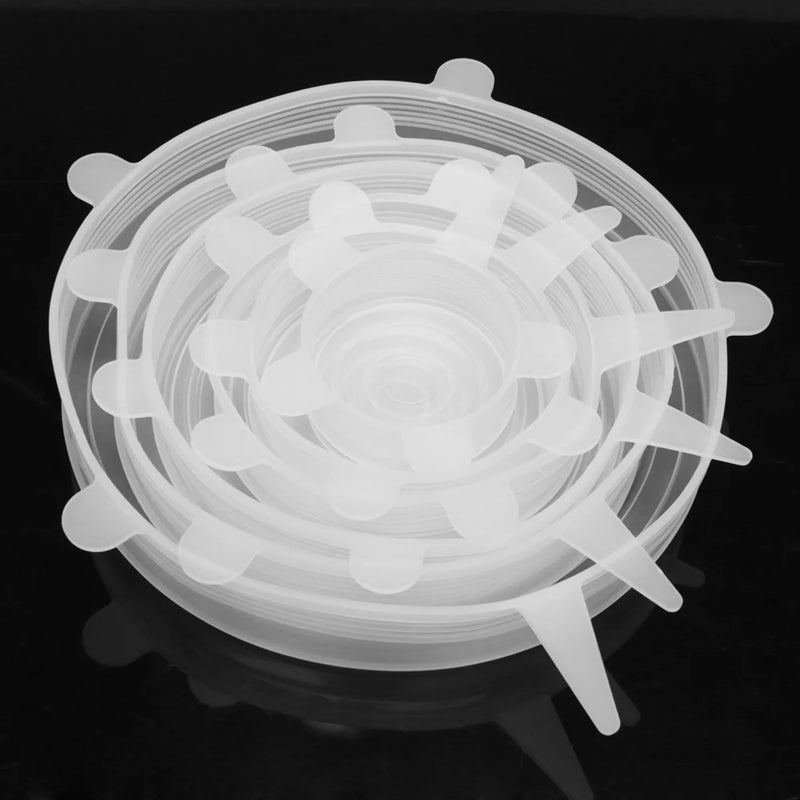 10pcs Heat Resistant Reusable Stretch Silicone Lids Universal Food Wrap Bowl Pot Pan Cover Cookware Lids Kitchen Fridge Cooking