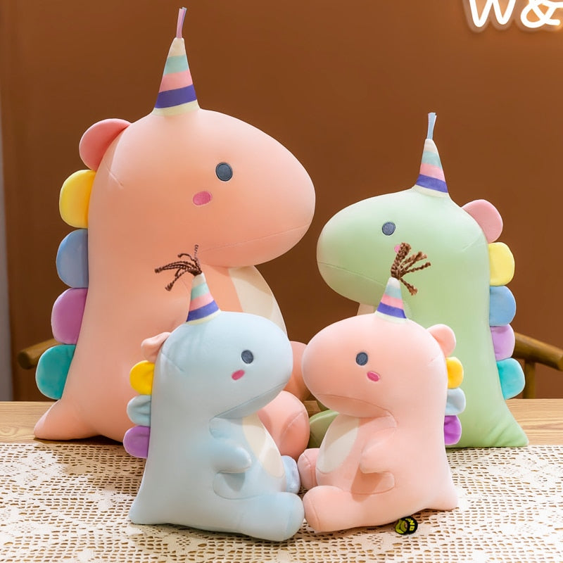 Ultra Soft Lovely Dinosaur Plush Doll Huggable Pink/Blue/Green Stuffed Party Hat Toy Kids High Quality Animals Toy Birthday Gift