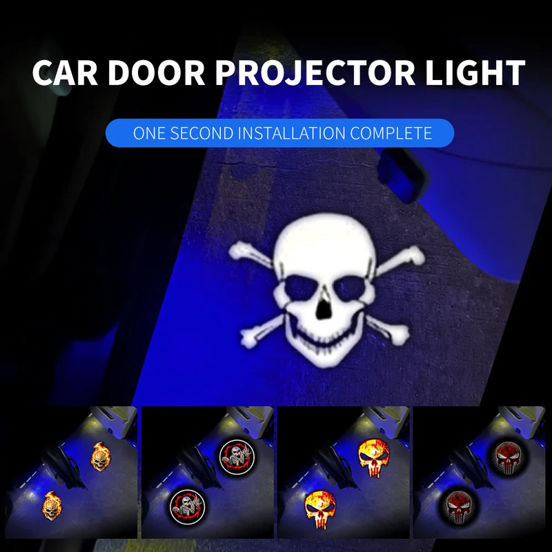 2Pcs Car Door Badge Welcome Light HD Wireless Projector Lamps Accessories For Tesla BMW Toyota Mercedes Volkswagen Audi Honda
