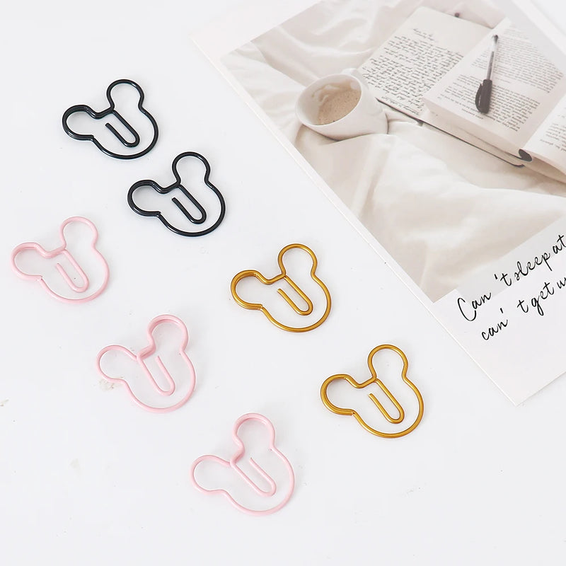 20pcs cartoon Shape Metal Paperclip on Book Paper Creative Paper Clips Students Stationery Office School Binding Supplies