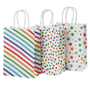 12pcs Rainbow Kraft Paper Gift Bag with Handle Candy Favor Bag Christmas Wedding Baby Shower Kids Birthday Goody Bag Party Decor