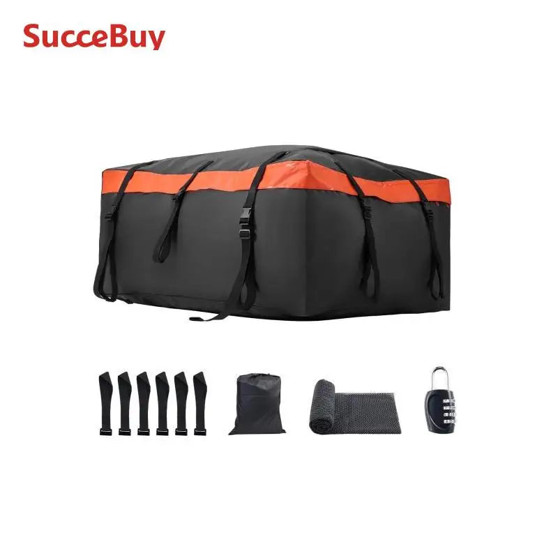 SucceBuy Car Rooftop Cargo Carrier Bag 20/23 Cubic Feet Roof Cargo Carrier 840D PVC Waterproof Car Roof Luggage Bag for  Vehicle