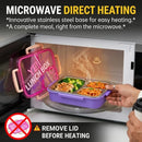 Microwavable 304 Stainless Steel Lunch Box 2/3 Compartment Bento Box Leakproof Food Storage Containers Adults Kids School
