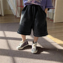 2025 Spring and Summer New Korean Edition Boys' Loose Pants Children's Fashion Versatile Vintage Shorts Mid Length