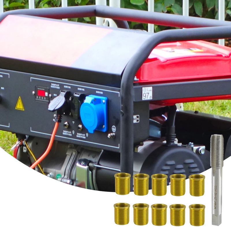 Spark Plug Thread Repair Kit M12x1.25 Inserts and M14x1.25 Tap Kit Cylinder Head Rethreaded Kit for Automotive Engine