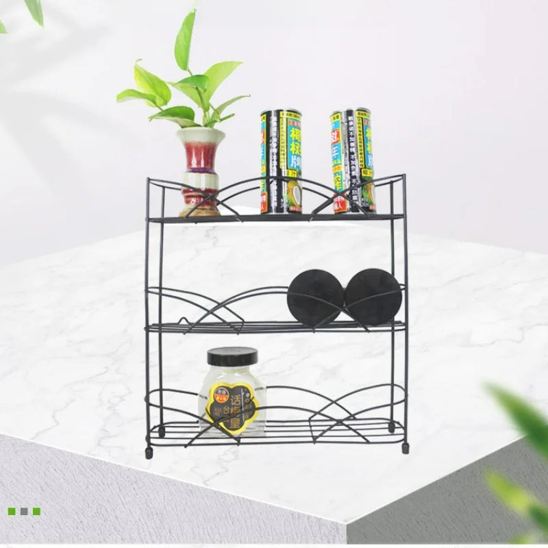 Countertop Spice Racks Organizer Cabinets Wall Mount Seasoning Organizer 3-Tier Storage Shelf for Kitchen Cupboard Rubber Feet