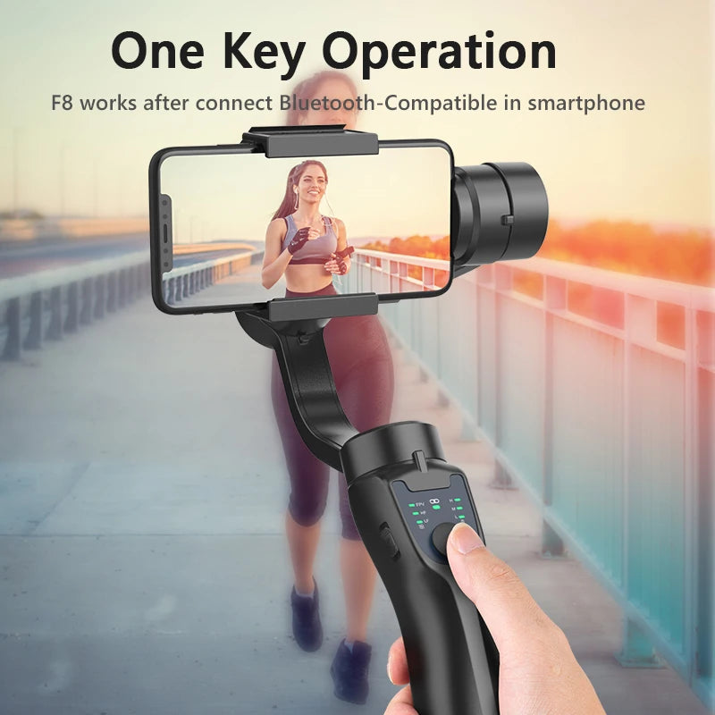 F8 Handheld 3-Axis Gimbal Phone Holder Anti Shake Video Record Stabilizer for Xiaomi iPhone Cellphone Smartphone