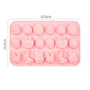18-Cavity Easter Silicone Chocolate Mold Egg Rabbit Bunny Shaped Mould Candy Jelly Cocoa Bombs Making of Easter Party Decoration