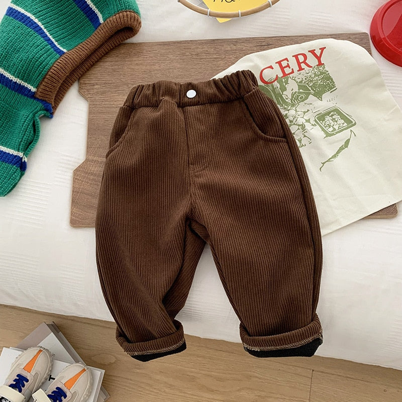 MILANCEL 2023 Kids Pants Solid Boys Pants Fashion ChildrenTrousers Brief Kids Jeans