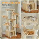 Big Cat Tree for Large Cats Robust Cat Tower with Several Levels Cat House Climbing Tree with Hammock 11 Sisal Posts Large Perch