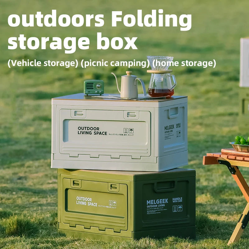 Outdoor Camping Storage Box, Portable Picnic Folding Box With Large Capacity, Organize Your Home & Car With This Foldable, Moist