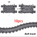 City Train Station Platform Traffic Light Cave Flyover Tracks Straight Curved Rails Building Block Bricks Technican Creative Toy