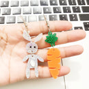 1 Pair Glitter Rabbit Carrot Bamboo Basket Acrylic Studs Earrings For Women Long Ear Rings Designer Jewelry Happy Easter Gifts