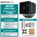 DeepCool AK620 Twin Towers CPU Air Cooler 6 Heatpipes White Dual Cooling Fans Radiator For LGA1700 2011-v3 115X 1200 AMD AM4 AM5