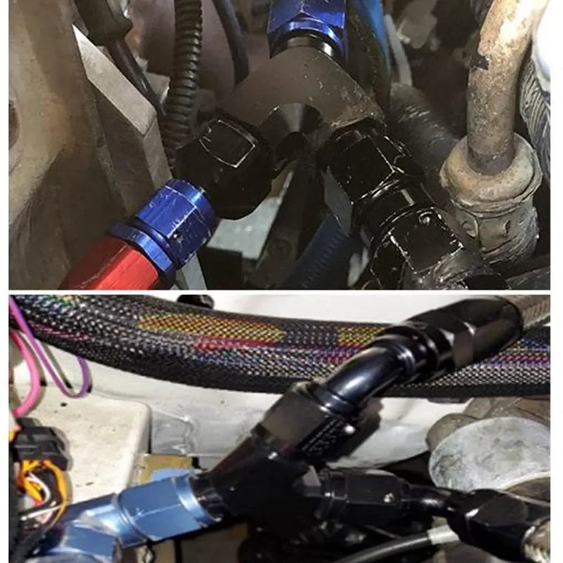 UniversalY Adapter Block Male Thread Fuel Hose Fitting Adapters AN4 AN6 AN8 AN10 Tee oil pipe joint Aluminium Easy to install
