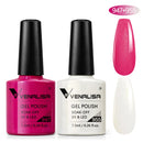 2pcs*7.5ml VENALISA Nail Gel Polish Glitter Gel Lacquer Base Nowipe Top Nail Art Salon Soak off Organic UV LED Nail Gel Varnish