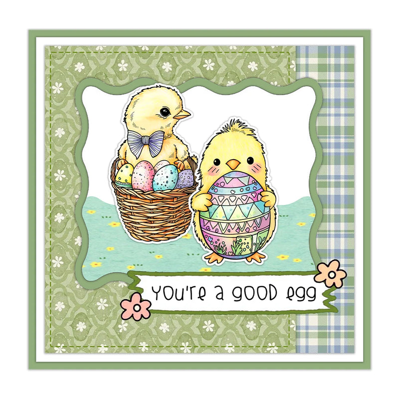 Mangocraft Happy Easter Eggs And Chicken Cutting Dies Clear Stamp DIY Scrapbooking Metal Dies Silicone Stamp For Cards Albums