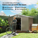 The Aegis Shed | 9 x 6 ft Galvanised Steel Garden Storage House with Foundation Kit