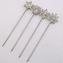 4 cocktail picks, stainless steel polished metal creative salad fruit picks, snow Geometric Skull Christmas kitchen tools