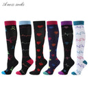 6 PAIRS Compression Socks Flowers Animal Fruit for Men Women Running Nurse Socks Nurses Sport Ladies Lady Womens Running