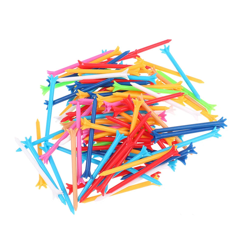100Pcs Mixed Color Golf Tees 5 Prong 83mm Less Resistance Golf Tees Training Ball Holder Outdoor Sports Accessories