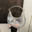 Fashion Half Moon Shoulder Bag For Women 2025 Summer Waterproof PVC Transparent Crossbody Bag 8 Colors Jelly Mobile Phone Purse