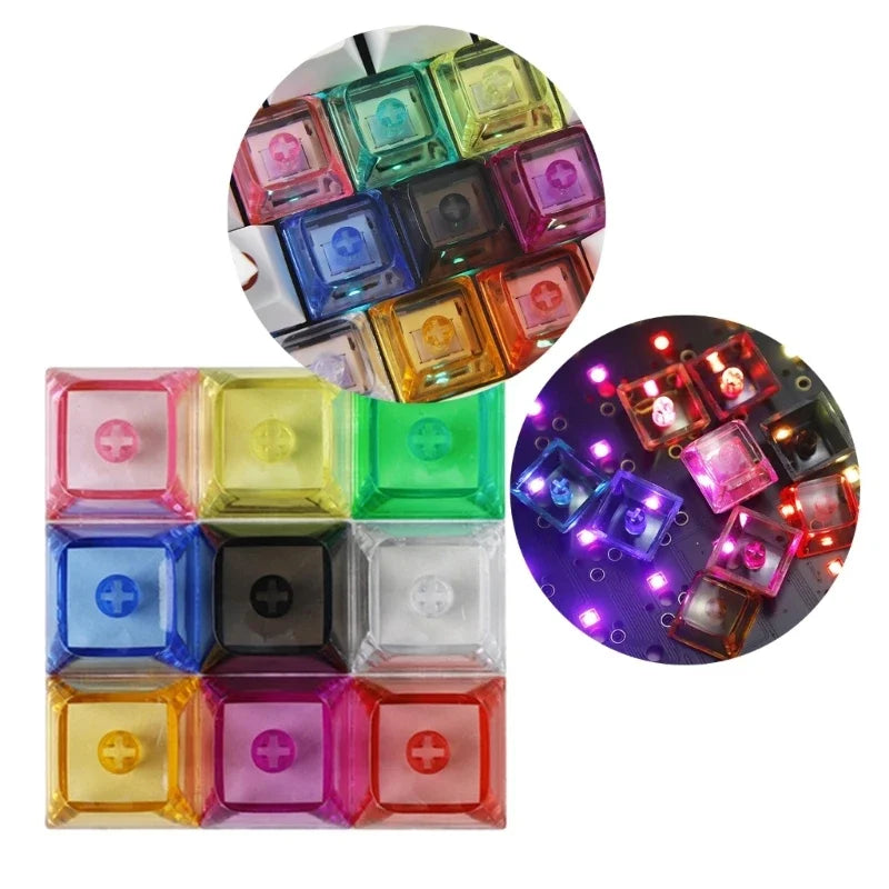 High Transparency Backlit Keycap XDA2 Height 9.3mm Transparent Ball Cap Keycaps Multi-Color for Mechanical Keyboard