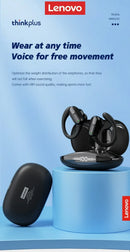 Lenovo XT80 Wireless Headphones Bluetooth 5.4 Earphones True with Mic Button Control Noise Reduction Earhooks Waterproof Headset