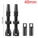 1 Pair Bicycle Valve CNC Aluminum 40/44mm Road Bike Tubeless Tire Valve Value Core Remover Tool with Caps for Road Tubeless Tire