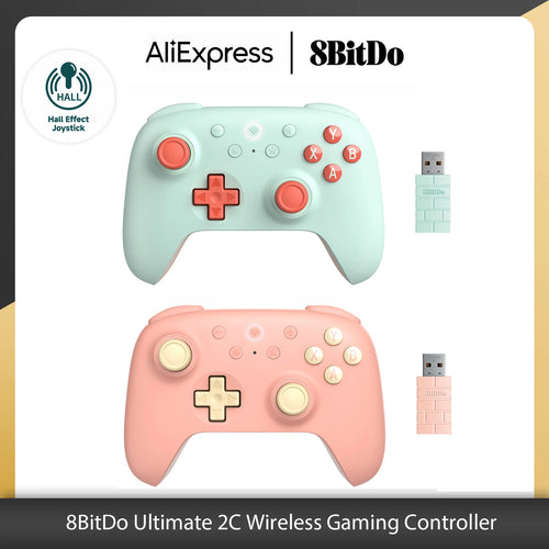 8BitDo – Neuer Ultimate 2C kabelloser 2.4G Gaming-Controller mit Hall-Effekt-Joystick für PC, Steam Deck, Raspberry Pi, Android