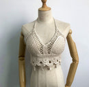 Sommerurlaub Strand Camis Lady Sexy Quasten Häkel-Camisole Frauen Sexy Quasten Bikini Camis weibliche Häkel-Neckholder Bikini-Tops