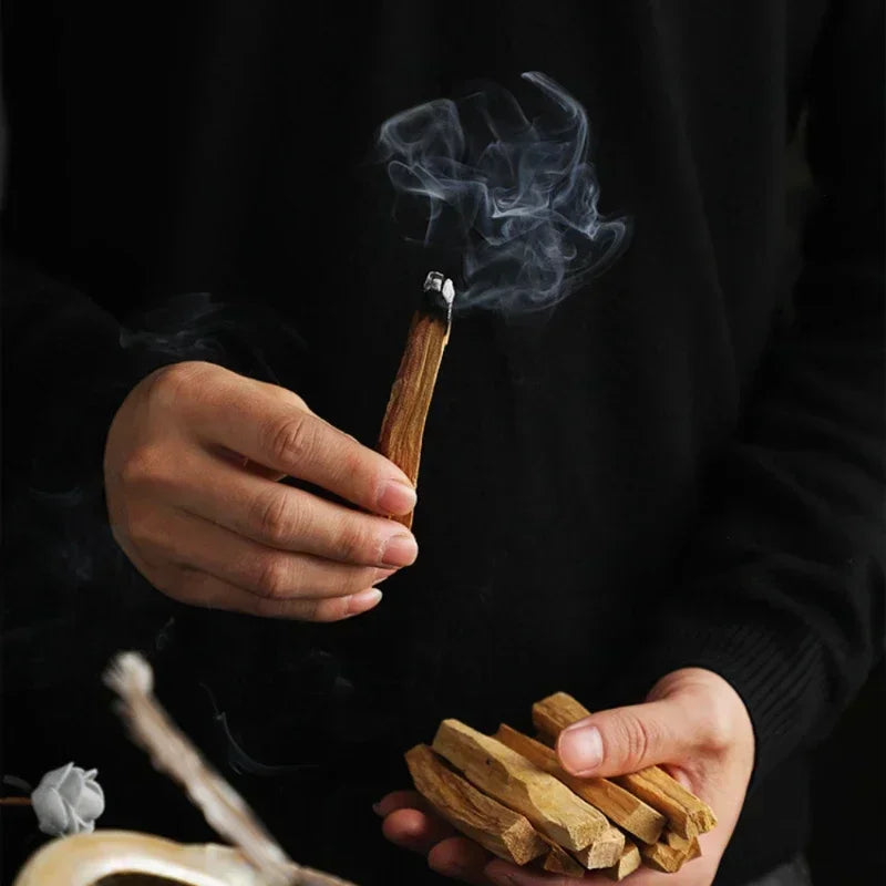 5Pcs /1pc Palo Santo Natural Incense Sticks Wooden Smudging Stick Aromatherapy Burn Wooden Sticks No Fragrance Home Living Room