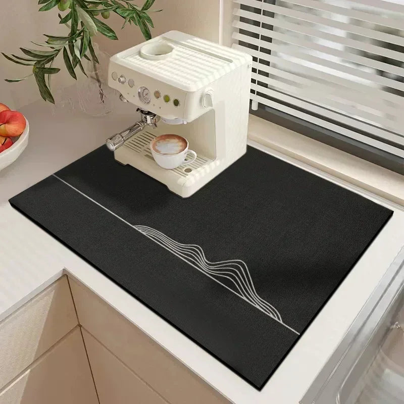 Kitchen Dish Drying Mat Sink Drain Pad Super Absorbent Coffee Draining Pad Tableware Dinnerware Cup Bottle Dish Placemat 매트