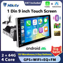 Hikity Universal 9" car Radio 1din Android car Radio Carplay Rotatable Screen Bluetooth FM Radio Receiver Support TF/USB