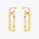 ENFASHION Safety Buckle Hollow Drop Earrings Gold Color Stainless Steel Big C Shape Dangle Earings Fashion Jewelry Party E201184