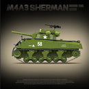 Military Classic Model M4A3 Sherman Medium Tank 150mm Collection Model Building Blocks Bricks Toys Gifts