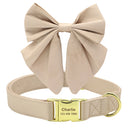 Personalized Dog ID Collar Cute Bowknot Pet Necklace Dog Buckle Collars With Bow Tie Flower Accessories For Small Large Dogs