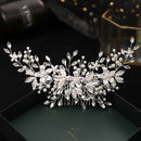 Bride Hair Pin Handmade Alloy Pearl Beads Barrette Women Crystal Rhinestone Hair Combs Tiara Jewelry Wedding Hair Accessories