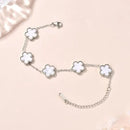 Stainless Steel Flower Four-leaf Clover Women's Bracelet Necklace Earrings Jewelry Gift