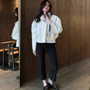 Retro Crocodile Pattern Short Women's Leather Jacket High Collar Zipper Loose Long Sleeve Jackets 2026 Lady Street Daily Wear