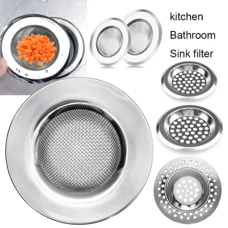 1PCS Kitchen Sink Filter Stainless Steel Mesh Sink Strainer Filter Bathroom Sink Strainer Drain Hole Filter Trap Waste Screen