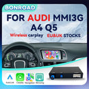 BONROAD Wireless CarPlay Android Auto Interface Adapter for Audi A4 B8 A5 Q5 2009-2015 with AirPlay Mirror Link Bluetooth