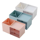 3 Colors Double-drawer Desktop Storage Box Cosmetic Plastic Compartmental Box Jewelry Storage Box Desktop Sundries Organizer