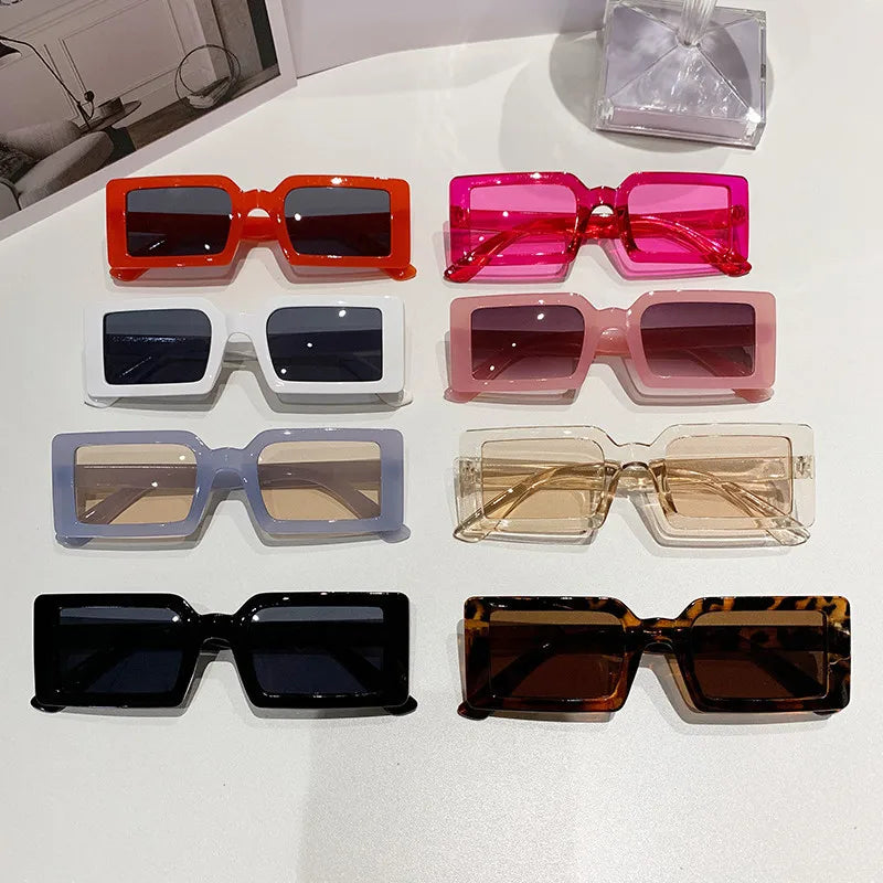 New Small Frame Rectangle Sunglasses Women's Fashion Jelly Color Sun Glasses Women Summer Travel Eyewear UV400 Oculos De Sol