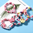 Mädchenperlen Spielzeug Halskette + Armband Schmetterlinge Blumen Baby Handgemachte Halsketten Accessoires Prinzessin Kinder Geburtstagsgeschenke