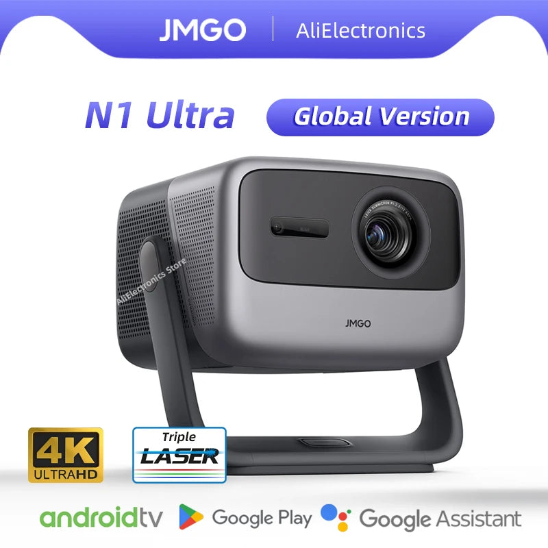 Global Version JMGO N1 Ultra Triple Laser Projector 4K UHD 2200CVIA Lumens With Gimbal 3D Wi-Fi 6 Beamer Cinema for Home Theater
