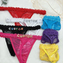 Custom Thong Panties with Name DIY Letter Waist Chain Body Jewelry Women Sexy Lace Bikini G-String Girl Christmas Cheeky Gift